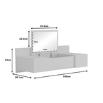 Τουαλέτα Κρεβατοκάμαρας Paltar Pakoworld Κρεμαστή με Καθρέπτη σε Γκρι Απόχρωση 100x39.1x33εκ