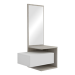 Tουαλέτα Κρεβατοκάμαρας Kendi Pakoworld Κρεμαστή με Καθρέπτη σε Λευκό-Sonoma Απόχρωση 49.1x31.3x90εκ