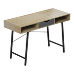 Γραφείο Εργασίας Komo Pakoworld σε Sonoma-Γκρι Απόχρωση με Μαύρα Μεταλλικά Πόδια 120x48x76εκ