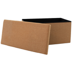 Σκαμπό-Μπαούλο Greatness Pakoworld Ύφασμα Μπεζ 76x38x38εκ