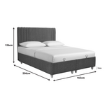 Κρεβάτι με Αποθηκευτικό Χώρο Lineo Pakoworld Μπουκλέ σε Ανθρακί Απόχρωση 160x200εκ