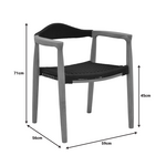 Τραπεζαρία 7τεμ. Ganny-Colen Pakoworld Teak Ξύλο σε Φυσική-Μαυρη Απόχρωση Φ150x75εκ