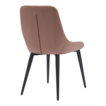 Καρέκλα Komme Pakoworld Μπεζ-Καφέ pu με Πόδι Μαύρο Μέταλλο 49x57x84εκ