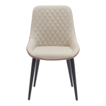 Καρέκλα Komme Pakoworld Μπεζ-Καφέ pu με Πόδι Μαύρο Μέταλλο 49x57x84εκ