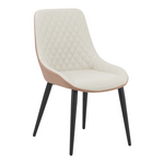 Καρέκλα Komme Pakoworld Μπεζ-Καφέ pu με Πόδι Μαύρο Μέταλλο 49x57x84εκ