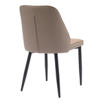 Καρέκλα Onyer Pakoworld Καφέ-Γκρι pu με Πόδι Μαύρο Μέταλλο 48x60x83εκ