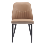 Καρέκλα Onyer Pakoworld Καφέ-Γκρι pu με Πόδι Μαύρο Μέταλλο 48x60x83εκ