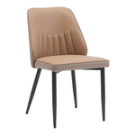 Καρέκλα Onyer Pakoworld Καφέ-Γκρι pu με Πόδι Μαύρο Μέταλλο 48x60x83εκ
