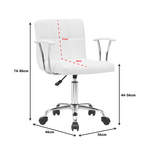 Καρέκλα Γραφείου Buleco Pakoworld pu σε Λευκή Απόχρωση 56x46x74-86εκ