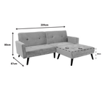 Καναπές Γωνία-Κρεβάτι με Υποπόδιο Dream Pakoworld Σάπιο Μήλο Βελούδο 209x157x80εκ