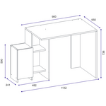 Γραφείο με Ραφιέρα Kely Pakoworld Χρώμα Λευκό-Φυσικό 113x55x74εκ