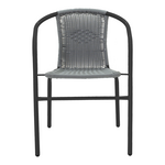 Πολυθρόνα Obbi Pakoworld Μαύρο Μέταλλο-pe Γκρι 54x56x73εκ