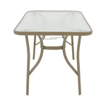 Τραπέζι Ensure Pakoworld Μέταλλο Σαμπανιζέ-Γυαλί 140x80x70εκ