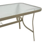 Τραπέζι Ensure Pakoworld Μέταλλο Σαμπανιζέ-Γυαλί 140x80x70εκ