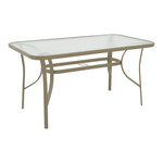 Τραπέζι Ensure Pakoworld Μέταλλο Σαμπανιζέ-Γυαλί 140x80x70εκ