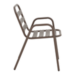 Πολυθρόνα Sussie Pakoworld Στοιβαζόμενη Καφέ Μέταλλο με Φέτες Αλουμινίου 45x62x76εκ