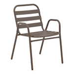 Πολυθρόνα Sussie Pakoworld Στοιβαζόμενη Καφέ Μέταλλο με Φέτες Αλουμινίου 45x62x76εκ