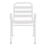 Πολυθρόνα Sussie Pakoworld Στοιβαζόμενη Λευκό Μέταλλο με Φέτες Αλουμινίου 45x62x76εκ