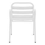 Πολυθρόνα Sussie Pakoworld Στοιβαζόμενη Λευκό Μέταλλο με Φέτες Αλουμινίου 45x62x76εκ