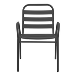 Πολυθρόνα Sussie Pakoworld Στοιβαζόμενη Ανθρακί Μέταλλο με Φέτες Αλουμινίου 45x62x76εκ