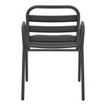 Πολυθρόνα Sussie Pakoworld Στοιβαζόμενη Ανθρακί Μέταλλο με Φέτες Αλουμινίου 45x62x76εκ