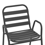 Πολυθρόνα Sussie Pakoworld Στοιβαζόμενη Ανθρακί Μέταλλο με Φέτες Αλουμινίου 45x62x76εκ