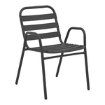 Πολυθρόνα Sussie Pakoworld Στοιβαζόμενη Ανθρακί Μέταλλο με Φέτες Αλουμινίου 45x62x76εκ