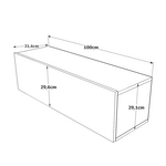 Έπιπλο Τηλεόρασης Επιτοίχιο Serit Pakoworld Λευκό-oak 100x31,5x29,5εκ