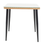 Τραπεζαρία Naoki v σετ 5τεμ Pakoworld Rattan pe σε Φυσική Απόχρωση και Μαύρο Μέταλλο 80x80x78εκ