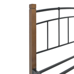 Κρεβάτι Mandy Pakoworld Ξύλο σε Καρυδί Απόχρωση-Μαύρο Μέταλλο 150x200εκ