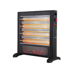 Θερμαστρα Χαλαζια 2400w Μαυρη με Θερμοστατη και εφε Φλογας
