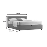 Κρεβάτι Molito Pakoworld Βελούδο σε Γκρι Απόχρωση με Αποθηκευτικό Χώρο160x200εκ