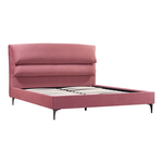 Κρεβάτι Aryna Pakoworld Βελούδο σε ροζ Απόχρωση 160x200εκ