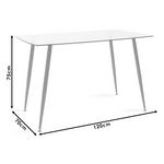 Τραπέζι Chloe Pakoworld Γυάλινο 8χιλ Ανθρακί - Πόδι Φυσικό 120x70x75εκ