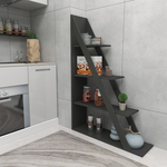 Βιβλιοθήκη Quina Pakoworld σε Ανθρακί Απόχρωση 100x30x150εκ