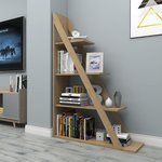 Βιβλιοθήκη Quina Pakoworld σε oak Απόχρωση 100x30x150εκ