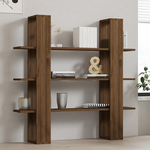 Βιβλιοθήκη Yotek Pakoworld σε Καρυδί Απόχρωση 120x23x120εκ