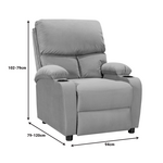 Πολυθρόνα Relax με Ποτηροθήκη Gartia Pakoworld pu σε Κρεμ Απόχρωση 79x94x102εκ