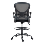 Καρέκλα Γραφείου Εργασίας Derzio Pakoworld Ύφασμα Mesh σε Μαύρη Απόχρωση 62x53x131εκ