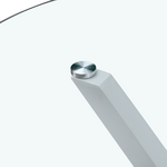 Τραπέζι Tavula Pakoword Γυαλί- Μεταλλικά Πόδια σε Λευκή Απόχρωση Φ120x75εκ