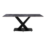 Τραπέζι Tafel Pakoword Sintered Stone Μαύρο με Μεταλλικά Πόδια σε Μαύρη Απόχρωση 180x90x76εκ
