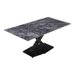 Τραπέζι Tafel Pakoword Sintered Stone Μαύρο με Μεταλλικά Πόδια σε Μαύρη Απόχρωση 180x90x76εκ