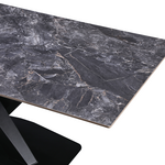 Τραπέζι Tafel Pakoword Sintered Stone Μαύρο με Μεταλλικά Πόδια σε Μαύρη Απόχρωση 180x90x76εκ