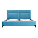 Κρεβάτι Ikina Pakoworld Βελούδο σε Πετρόλ Απόχρωση 160x200εκ