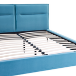 Κρεβάτι Ikina Pakoworld Βελούδο σε Πετρόλ Απόχρωση 160x200εκ