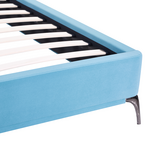 Κρεβάτι Ikina Pakoworld Βελούδο σε Πετρόλ Απόχρωση 160x200εκ