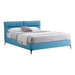 Κρεβάτι Ikina Pakoworld Βελούδο σε Πετρόλ Απόχρωση 160x200εκ