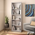 Βιβλιοθήκη max Pakoworld σε Λευκό Χρώμα 58x23x170εκ