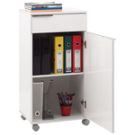 Ντουλάπι Chad Pakoworld Τροχήλατο με Συρτάρι Λευκό Gloss 50x40x100εκ