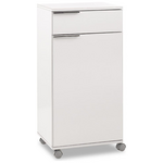 Ντουλάπι Chad Pakoworld Τροχήλατο με Συρτάρι Λευκό Gloss 50x40x100εκ